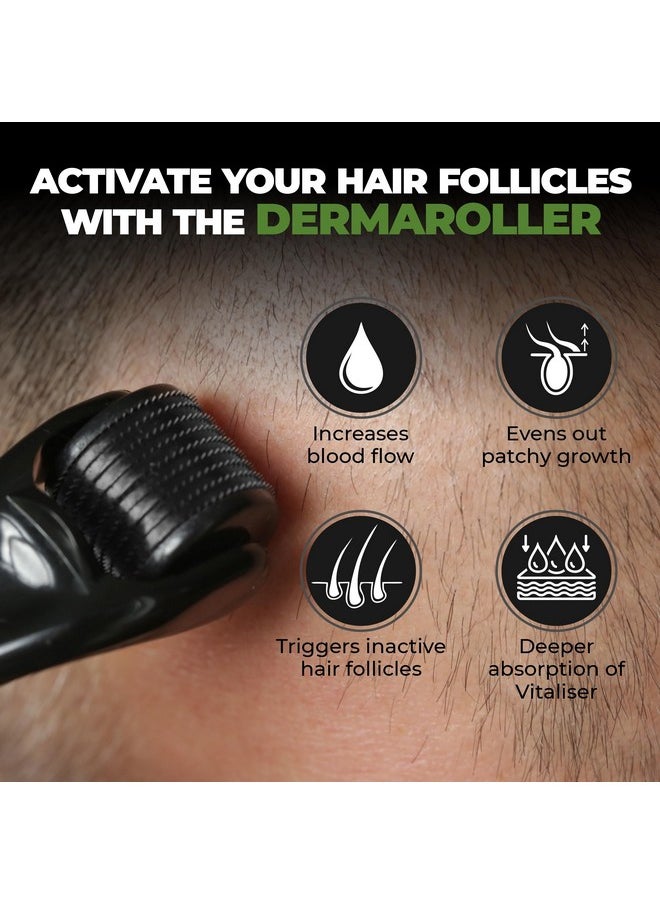 Beardo Rosemary Essential Oil, 15 ml & Derma Roller For Hair Growth 0.5 mm with 540 Chromium Needles | for Hair Growth, Hair fall and Regrowth | Skin Nourishment | 100% Natural | Aroma Oil