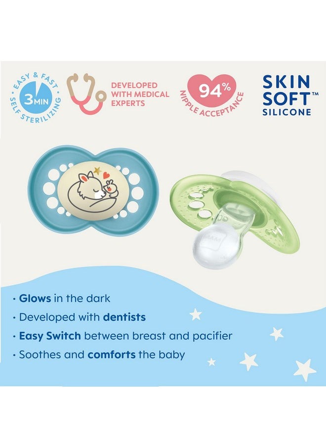 MAM Original Day & Night Baby Pacifier, Nipple Shape Helps Promote Healthy Oral Development, Glows in The Dark, 3 Pack, 6-16 Months, Boy,3 Count (Pack of 1)