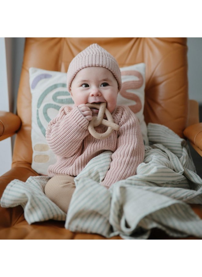 mushie Silicone Baby Teether Toy | Pretzel