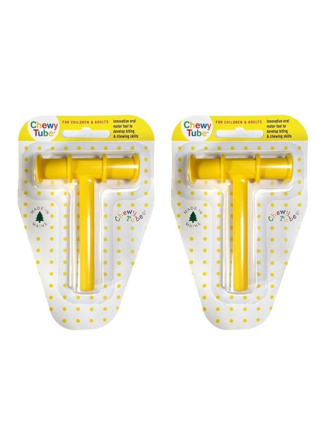 , Pack Of 2 Yellow (Small) Chewy Tubes - Pediatric And Adult Sensory Treatment Tool