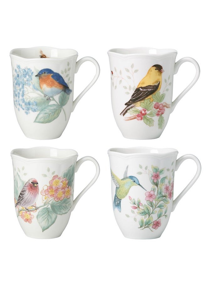 Lenox Butterfly Meadow Flutter Porcelain Mugs, Set of 4, Multicolor