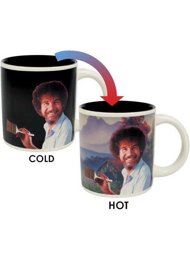 The Unemployed Philosophers Guild Bob Ross Heat Changing Mug - Add Coffee or Tea and a Happy Little Scene Appears - Comes in a Fun Gift Box