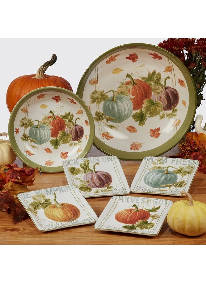 Certified International Autumn Harvest 16 oz. Mugs, Set of 4, 4 Count (Pack of 1), Multicolor