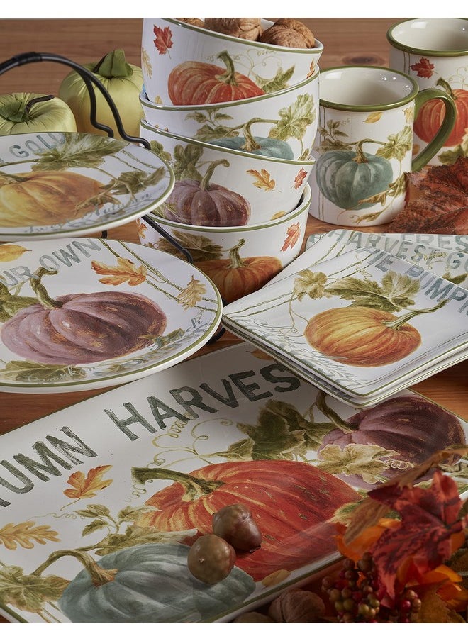 Certified International Autumn Harvest 16 oz. Mugs, Set of 4, 4 Count (Pack of 1), Multicolor