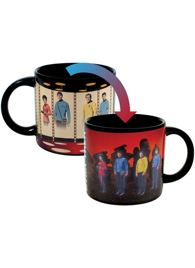 Unemployed Philosophers Guild Star Trek Transporter Heat Transforming Mug - Hot Coffee Beams Down Kirk, Spock, McCoy, and Uhura, Comes in Fun Box,14oz