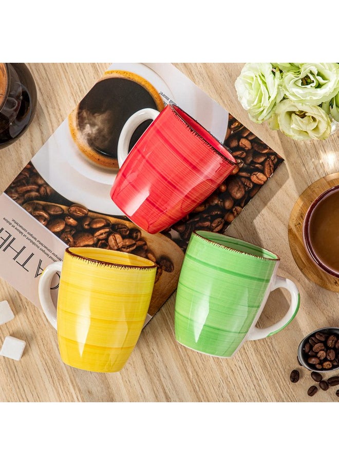 vancasso Bonita 12 Oz Coffee Mugs Set of 6, Ceramic Coffee Cups for Cappuccino, Latte, Tea, Cocoa, Warm Color