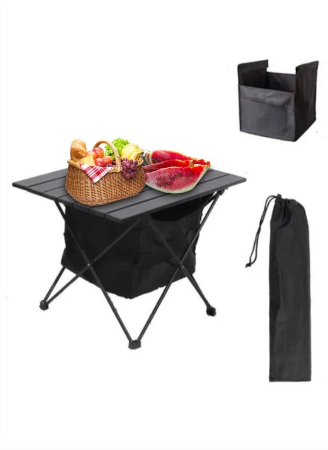 Portable Folding Camping Roll Up Table Compact Desk for Outdoor Travel Hiking Picnic