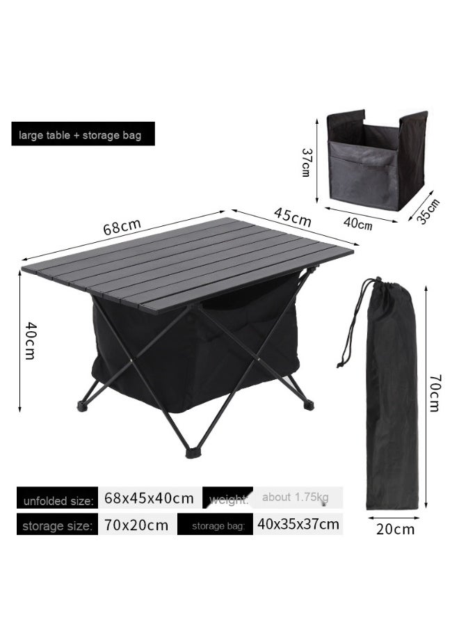 Portable Folding Camping Roll Up Table Compact Desk for Outdoor Travel Hiking Picnic