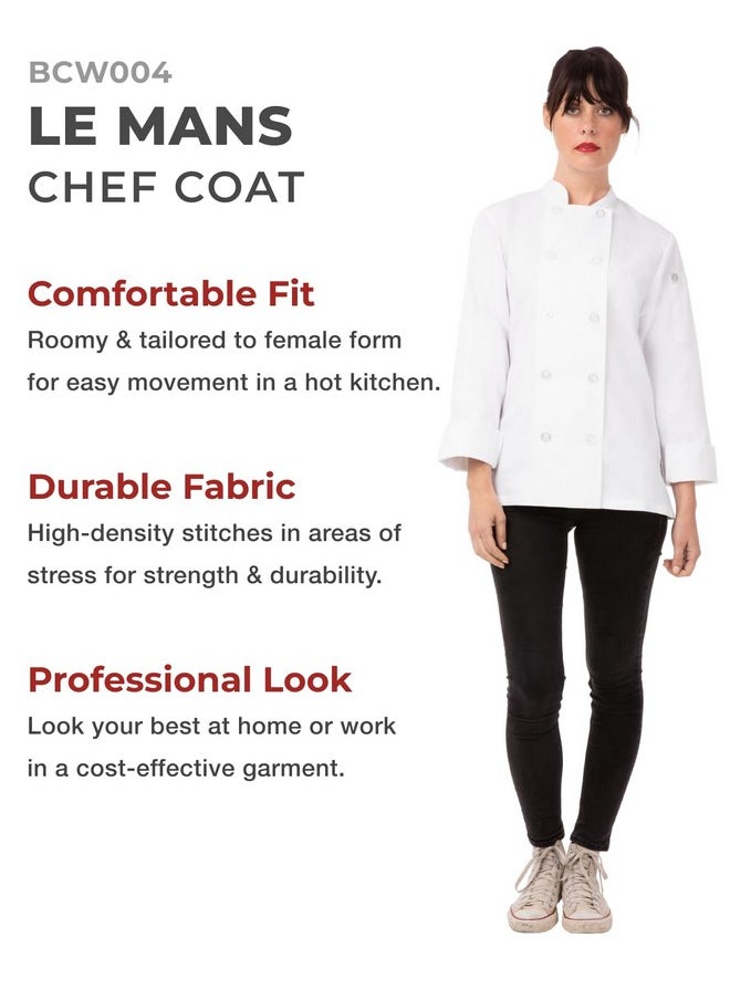 Chef Works Women's Le Mans Chef Coat, White, X-Small