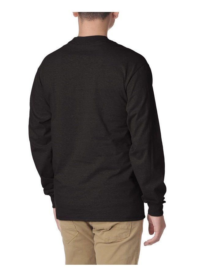 Hanes Men's Beefy Long Sleeve Three-Button Henley