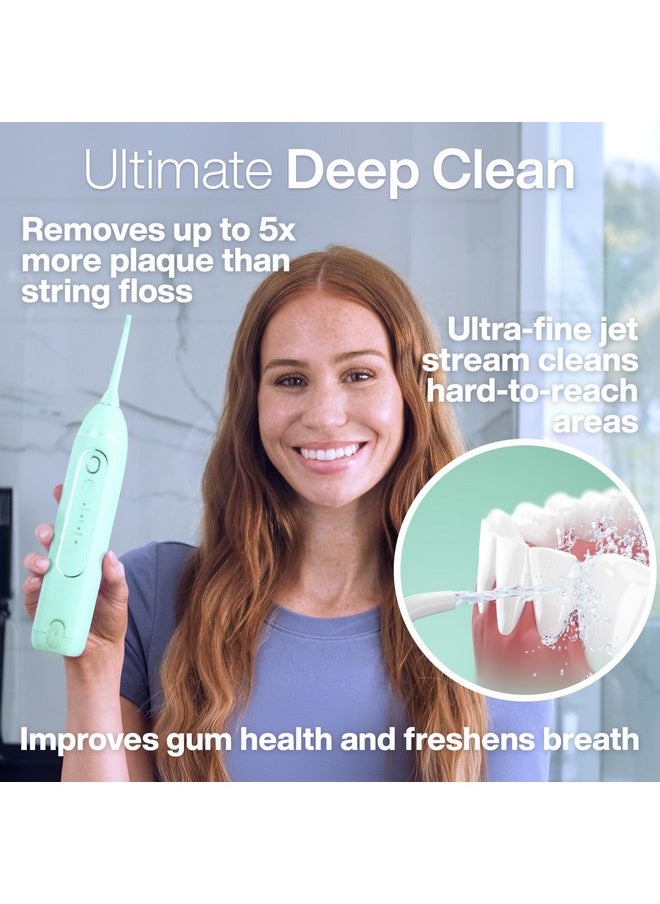 AquaSonic Icon Water Flosser for Teeth - Cordless Rechargeable Oral Irrigator - Waterproof, Portable Dental Cleaning with Jet Tip - Braces Home Travel - Mint