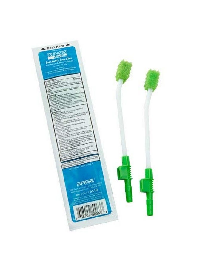 Toothette Oral Care Single Use Suction Swab System with Perox-A-Mint (50 Packages, 2 swabs/pkg)