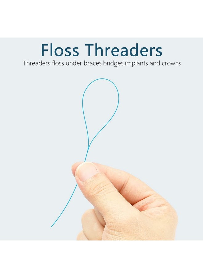 Floss Threaders, Deep Clean Dental Floss Threader for Braces, Bridges, and Implants 200PCS(4Pack),Blue