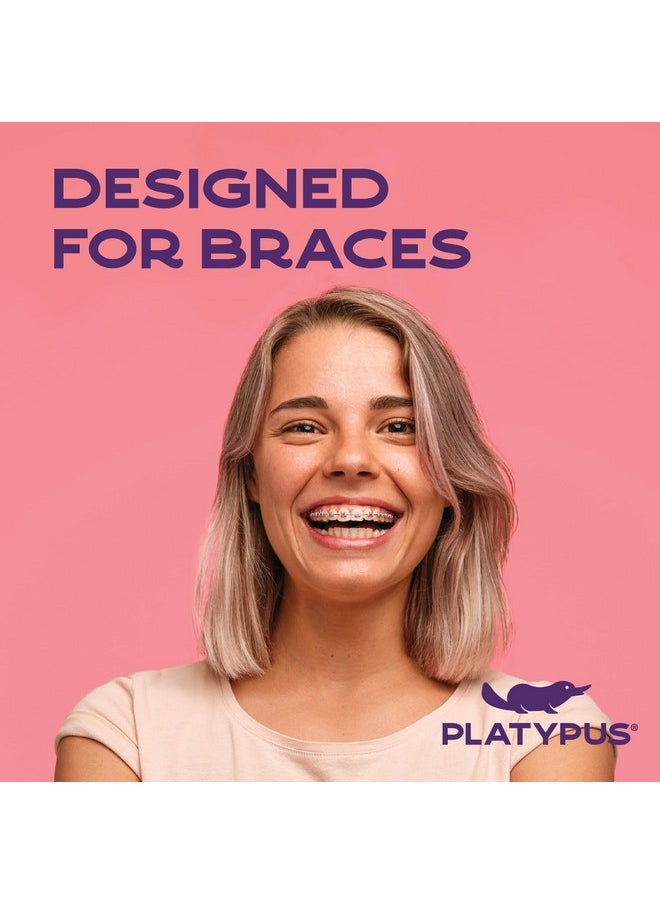 Platypus Orthodontic Flossers for Braces - Unique Structure Fits Under Arch Wire, Floss Entire Mouth in Less Than Two Minutes, Increases Flossing Compliance Over 84% - 30 Count Bag (Pack of 2)