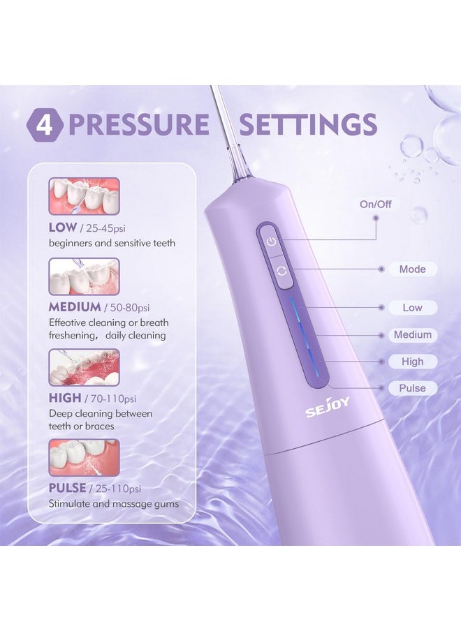 Water Flosser with 300mL/10.1oz Tank 4 Modes 6 Jet Tips,Dental Oral Irrigator for Home and Travel for Oral Care,USB Rechargeable Cordless Water Dental Picks for Teeth Cleaning,IPX7 Waterproof