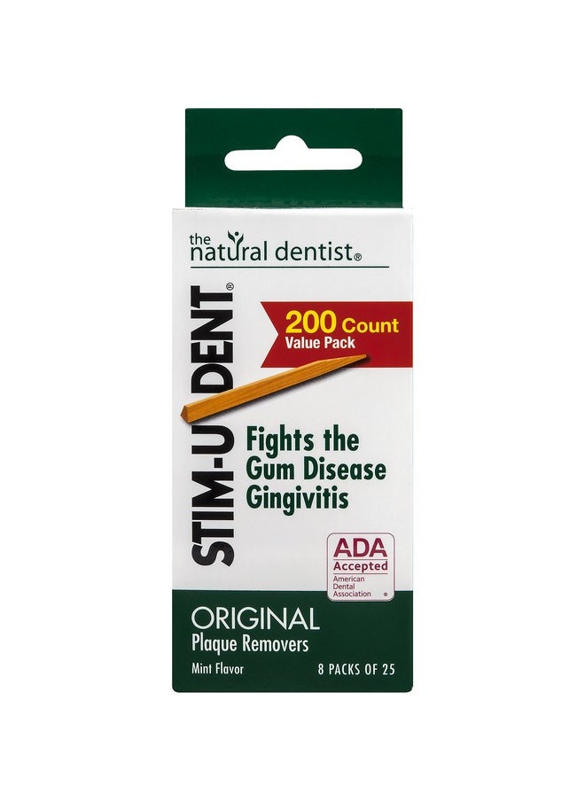 Stim-U-Dent Original, The Un-Plastic Plaque Removers, Mint-Flavored, 200 Count Box (Pack of 6)