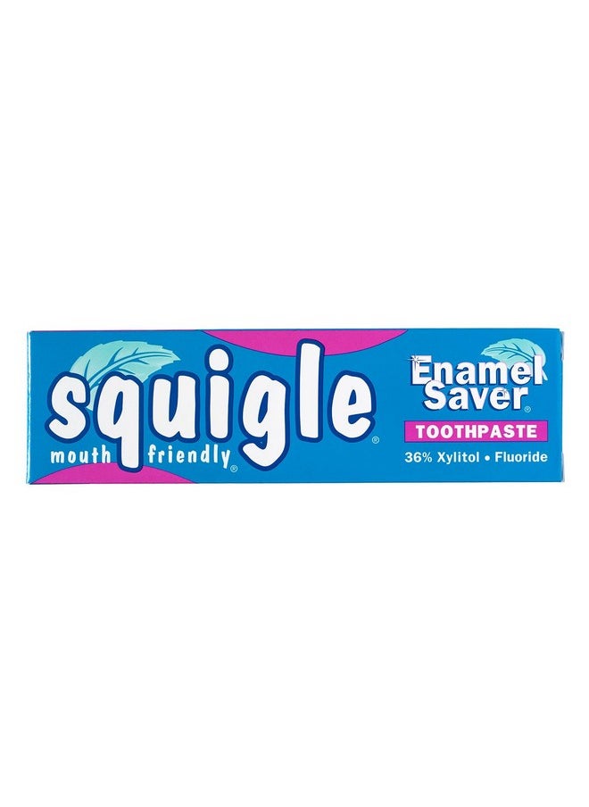 Squigle Enamel Saver Toothpaste, Canker Sore Treatment and Prevention, SLS Free Toothpaste, 36% Xylitol Toothpaste, Prevents Cavities, Perioral Dermatitis, Bad Breath, Chapped Lips, 4oz - 1 Pack