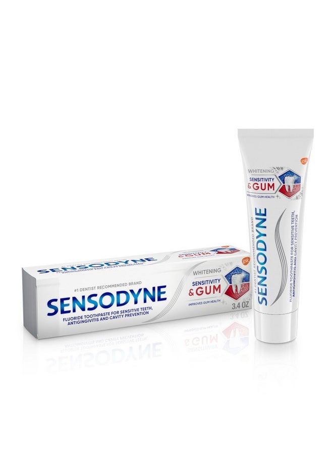 Sensodyne Sensitivity & Gum Whitening Toothpaste, Toothpaste for Sensitive Teeth & Gum Problems, 3.4 Ounces