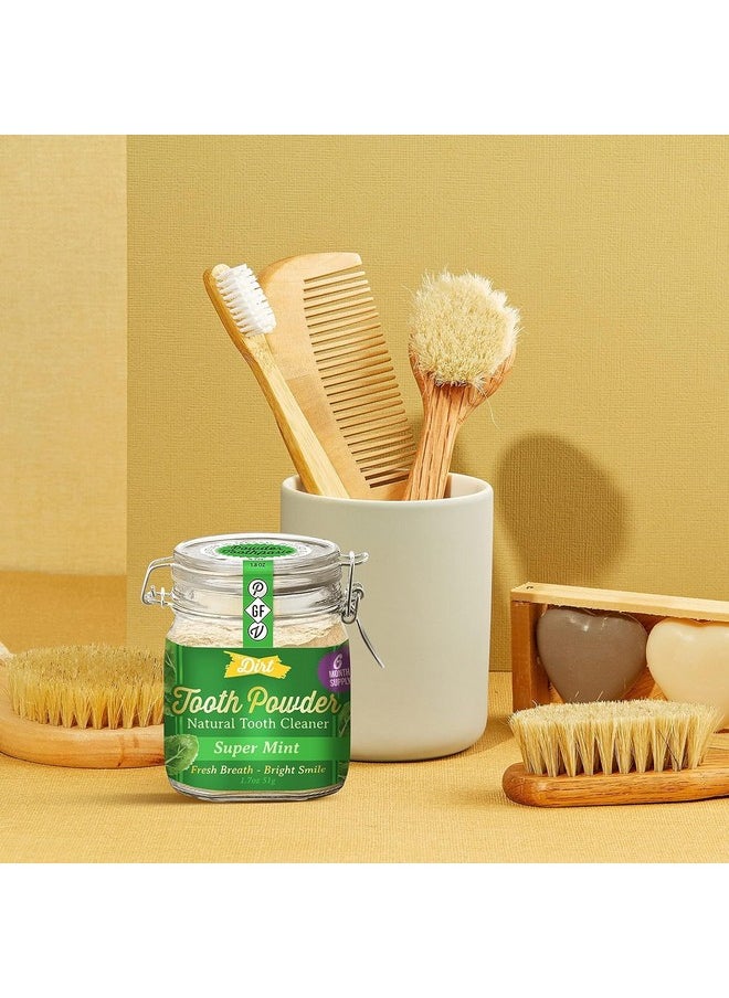 The Dirt - Tooth Powder, Herbs, Essential Oils & Bentonite Clay Tooth Powder, Natural Fluoride-Free Toothpaste Alternative, Organic Vegan (Super Mint, 51g: 6 Month Supply)