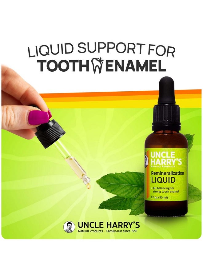 Uncle Harry's Natural & Fluoride-Free Remineralization Liquid for Tooth Enamel - Freshens Breath & Strengthens Teeth (1 oz Glass Dropper)