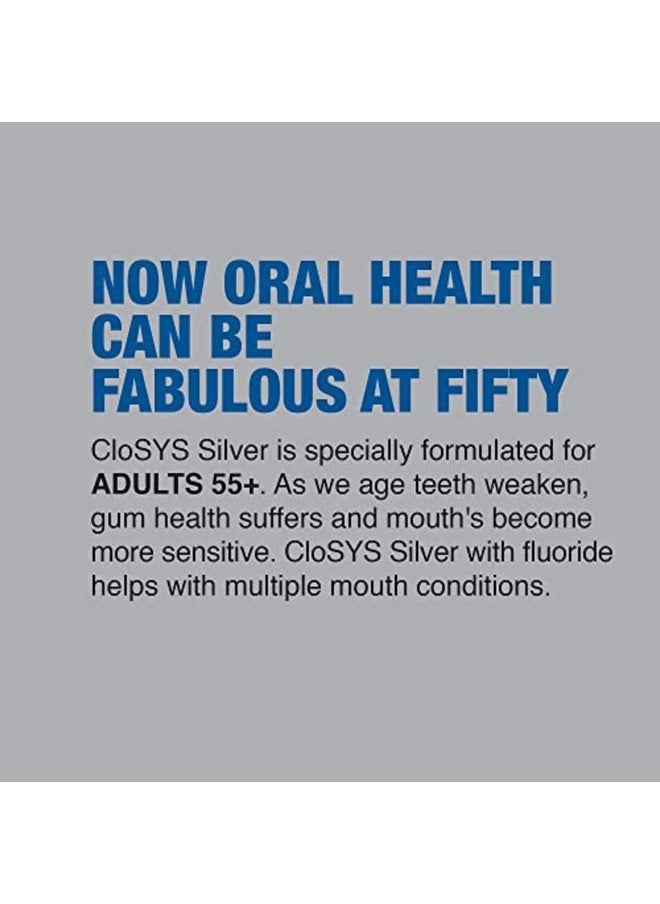 CloSYS Silver Fluoride Toothpaste for Adults 55+, 3.4 Ounce (Pack of 2), Gentle Mint, Travel Size, TSA Compliant, pH Balanced, Enamel Protection, Sulfate Free