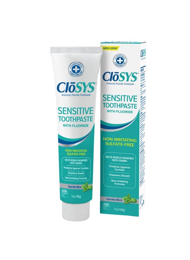 CloSYS Fluoride Toothpaste, 7 Ounce, Gentle Mint, Whitening, Enamel Protection, Sulfate Free