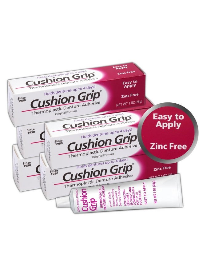 Thermoplastic Denture Adhesive, 1 Oz - Improves Denture Fit, Comfort & Stability | Non-Glue Adhesive, Acts Like A Soft Reline (Pack Of 5)