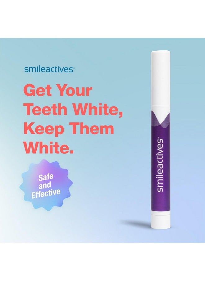 Smileactives Teeth Whitening Pen for White Smile, Fast Tooth Whitener and Stain Remover with Precision Brush Tip, Dental Quality Whitening Gel, Travel Pen, Easy to Use, Ultramint Flavor, 0.11 fl oz