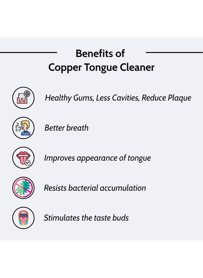 Pure Copper Tongue Scraper Cleaner | Perfect Surgical Tongue Scraper | Best Remedy for Bad Breath | Maintains Oral Hygiene| Flexible Handle and Comfortable Grip, Set of 8 Pieces