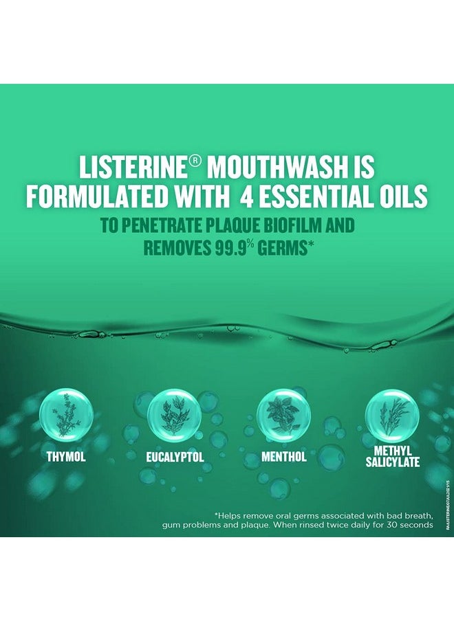 Listerine Fresh Burst Mouthwash Liquid, Removes 99.9% Germs, 250ml (Pack of 3)