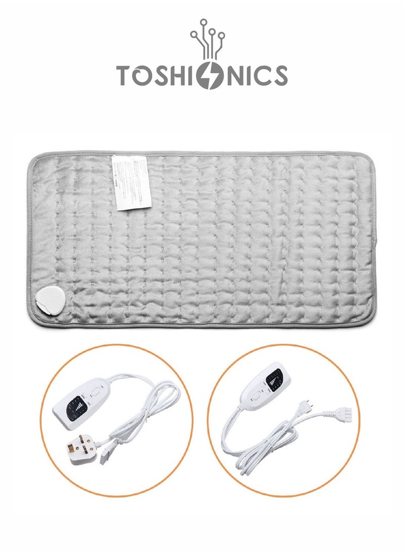 Electrical Heating Pad for Pain Relief of Back Neck Shoulder and Cramps with 6 Electric Temperature Options 4 Timer Settings Auto Shut Off 12x24 inch 75 Watts Heat Pad with Controller Hand and Machine Washable Heating Pad Relaxing Electric Heat Pad for Adults and Elder Only