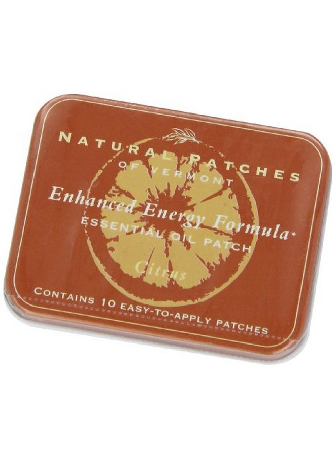 Natural Patches Of Vermont Citrus Enhanced Energy Essential Oil Body Patches, 10-Count Tins