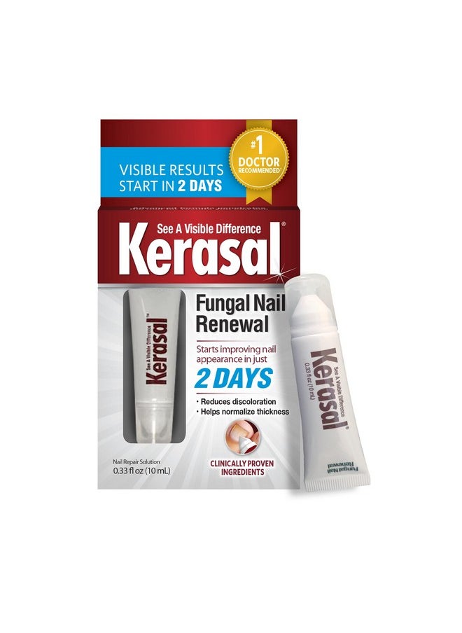 Kerasal Nail Renewal, Restores Appearance of Discolored or Damaged Nails, 0.33 fl oz (Packaging May Vary)