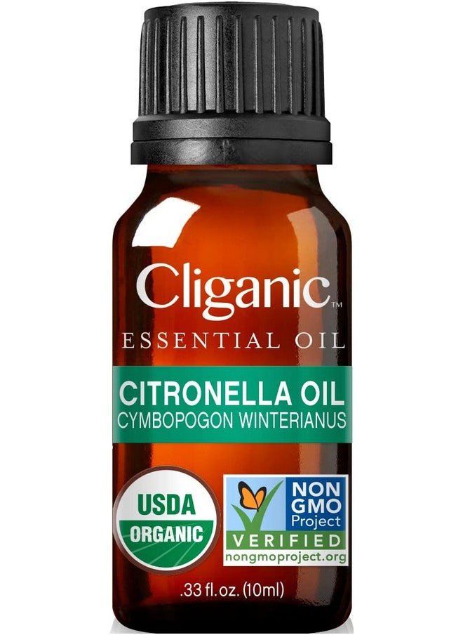 Cliganic Organic Citronella Essential Oil, 100% Pure Natural for Aromatherapy | Non-GMO Verified