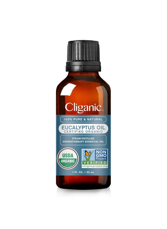 Cliganic Organic Eucalyptus Essential Oil, 100% Pure | Natural Aromatherapy Oil for Diffuser Steam Distilled | Non-GMO Verified