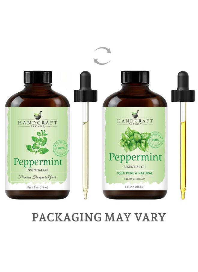 Handcraft Blends Peppermint Essential Oil - Huge 4 Fl Oz - 100% Pure and Natural - Premium Grade with Glass Dropper