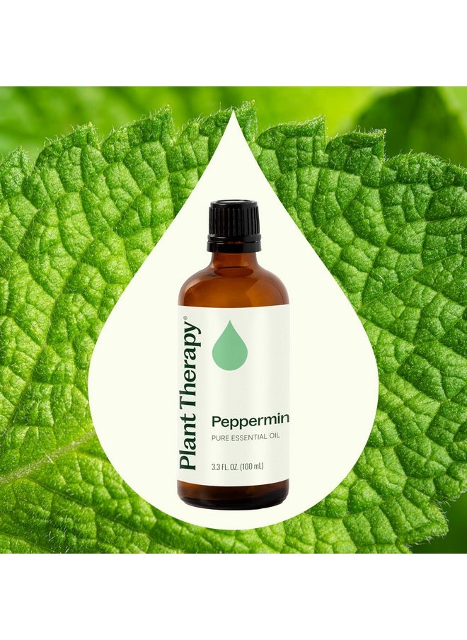 Plant Therapy Peppermint Essential Oil 100 mL (3.3 oz) 100% Pure, Undiluted, Natural Aromatherapy for Diffuser & Topical Use, Digestion, Respiratory, & Massage, Peppermint Oil for Skin & Hair