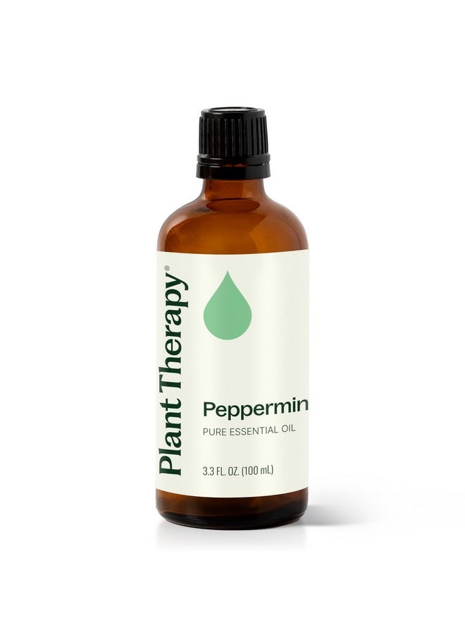 Plant Therapy Peppermint Essential Oil 100 mL (3.3 oz) 100% Pure, Undiluted, Natural Aromatherapy for Diffuser & Topical Use, Digestion, Respiratory, & Massage, Peppermint Oil for Skin & Hair