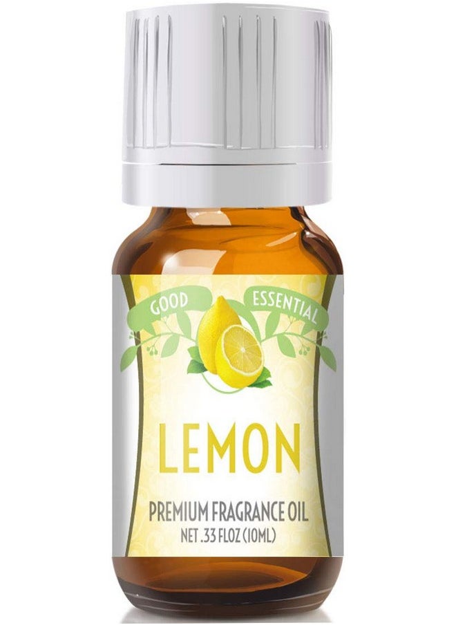 Good Essential - Professional Lemon Fragrance Oil 10ml for Diffuser, Candles, Soaps, Lotions, Perfume 0.33 fl oz