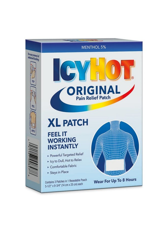 Icy Hot Original XL Pain Relief Patch (3 Count) for Back and Large Areas