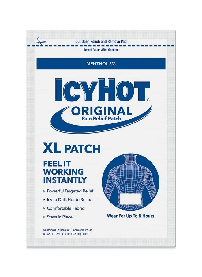 Icy Hot Original XL Pain Relief Patch (3 Count) for Back and Large Areas