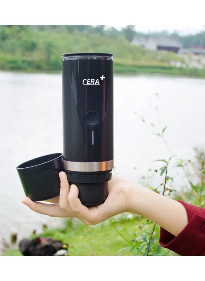 Cera Plus 2 in 1 Portable Coffee Maker, Rechargeable Mini Battery Espresso Machine with Heating Function, 20 Bar,  for Travel, Camping, Office, Home