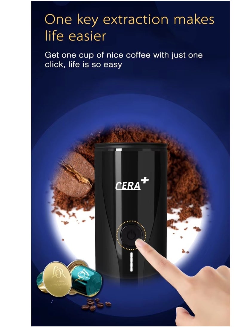 Cera Plus 2 in 1 Portable Coffee Maker, Rechargeable Mini Battery Espresso Machine with Heating Function, 20 Bar,  for Travel, Camping, Office, Home