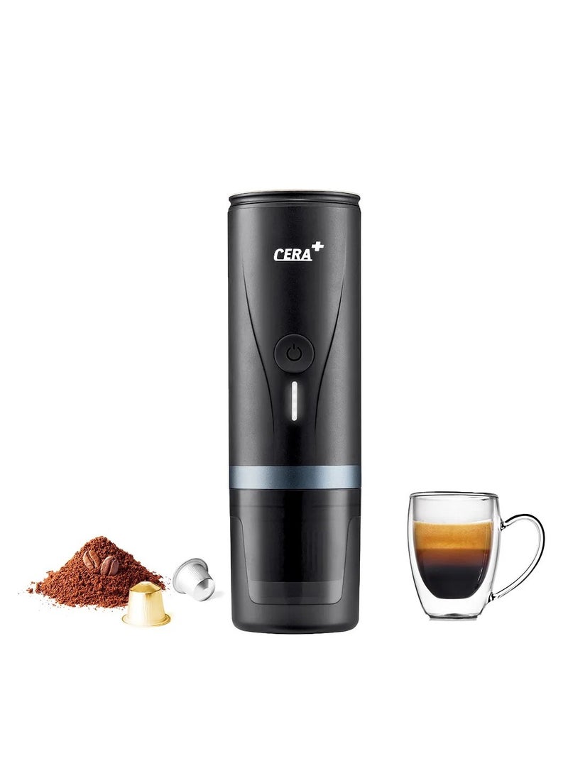 Cera Plus 2 in 1 Portable Coffee Maker, Rechargeable Mini Battery Espresso Machine with Heating Function, 20 Bar,  for Travel, Camping, Office, Home