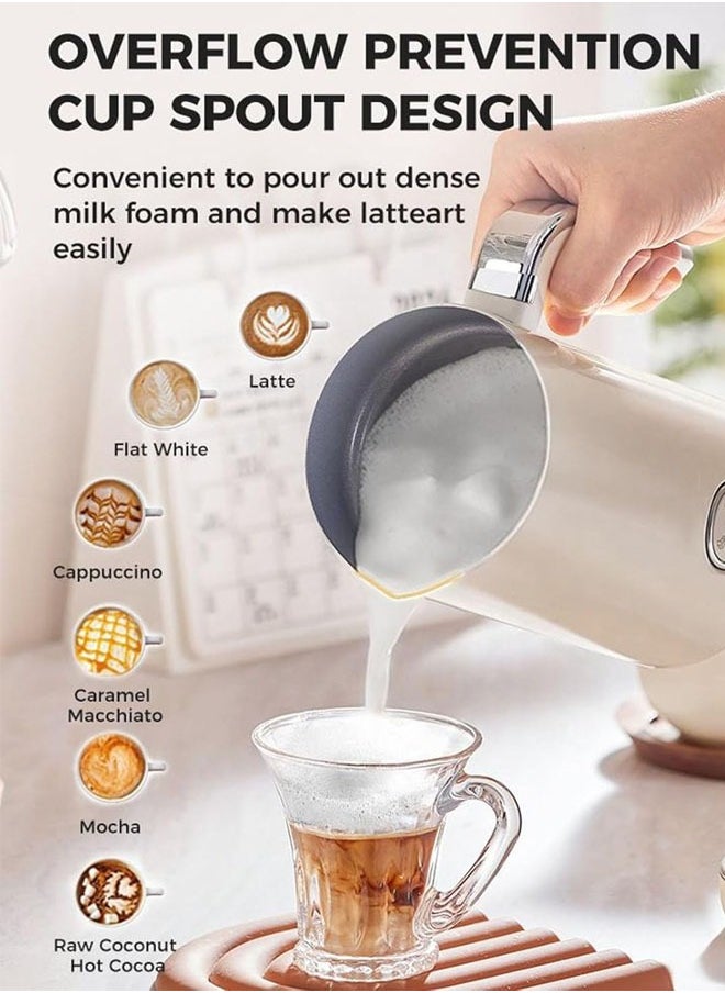 Electric Milk Frother, 4 IN 1 Automatic Milk Foamer, 8.5oz/240ml Hot and Cold Coffee Frother and Milk Warmer for Latte, Cappuccinos, Macchiato