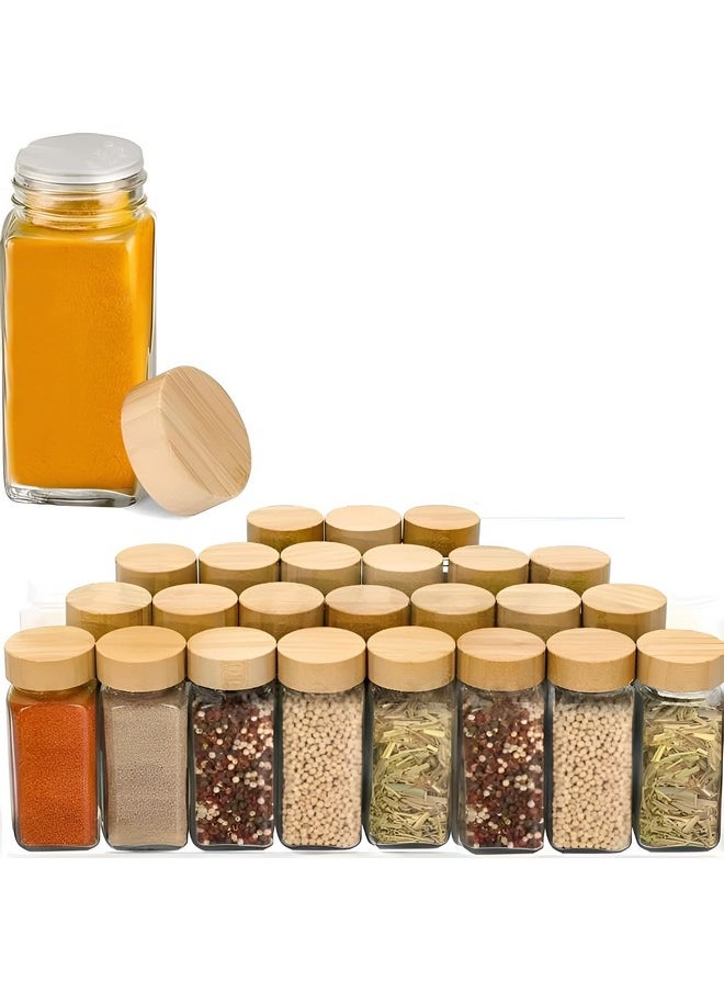 WHISKET - 100 ML | Glass Spice Jars with Lids,Spices & Seasonings Sets Organizer Spice Containers, Airtight Food Canisters (Pack Of 20)