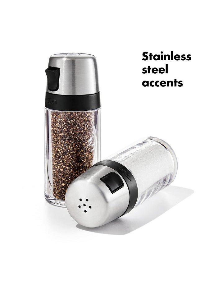 OXO Salt and Pepper Shaker Set, Clear, Stainless Steel