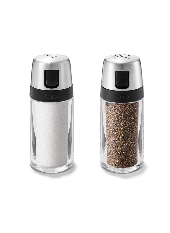 OXO Salt and Pepper Shaker Set, Clear, Stainless Steel