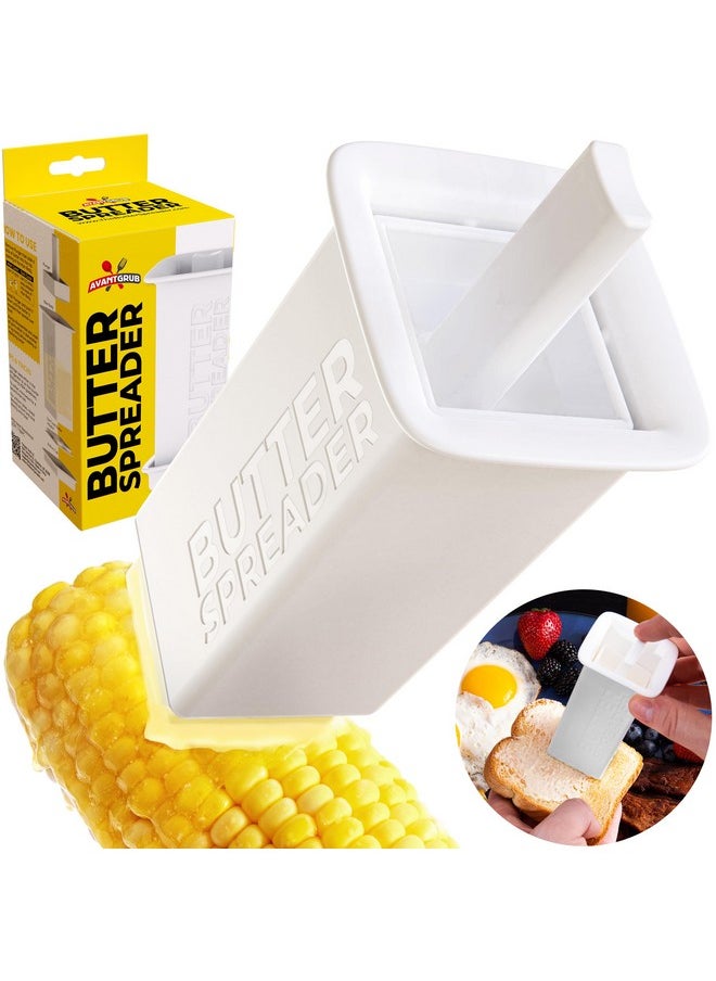 Mess-free Butter Spreader 1Pk Holds Twice the Butter for Corn Cobs, Bread, Waffles, Pancakes. Best Holder for all Butter Stick Sizes. Dishwasher Safe BPA-free Material W/ Cap for Fresh Storage