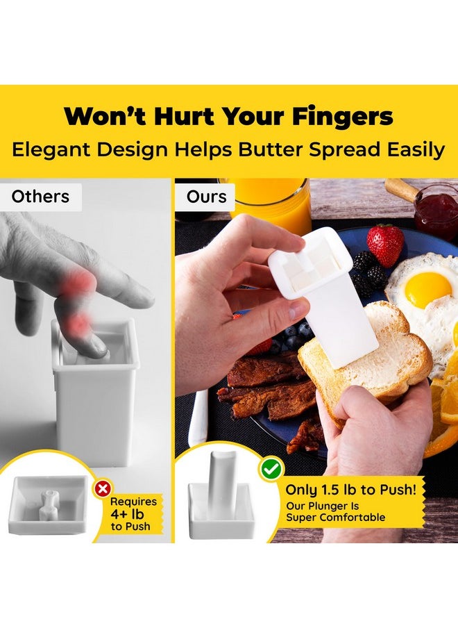 Mess-free Butter Spreader 1Pk Holds Twice the Butter for Corn Cobs, Bread, Waffles, Pancakes. Best Holder for all Butter Stick Sizes. Dishwasher Safe BPA-free Material W/ Cap for Fresh Storage